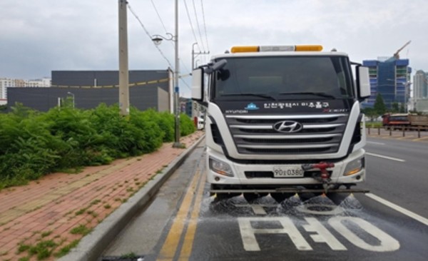 인천시 살수차 운영/사진출처:인천시 재난과
