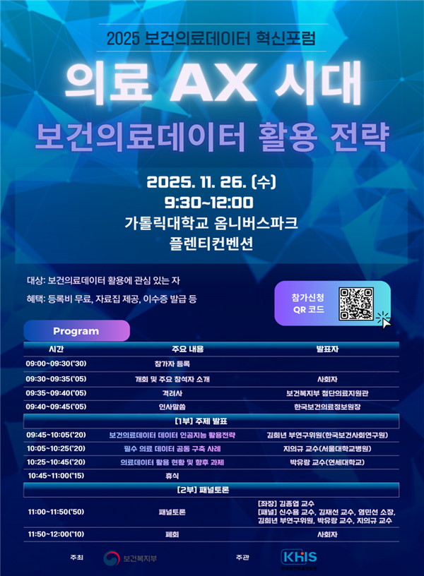 2025 보건의료데이터 혁신포럼」포스터