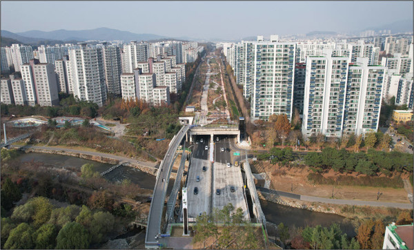 성남시, 매송2교 소음·분진 해소 위한 방음터널 설치